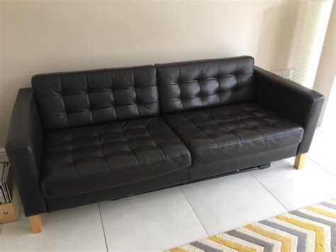 IKEA LANDSKRONA Brown Leather Double Sofa | in East Horsley, Surrey | Gumtree