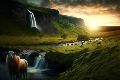 Premium AI Image | Wonderful nature landscape stunning background ...