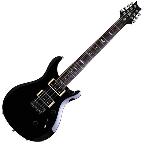 PRS SE Custom 24 7-String Electric Guitar, Black at Gear4music.com