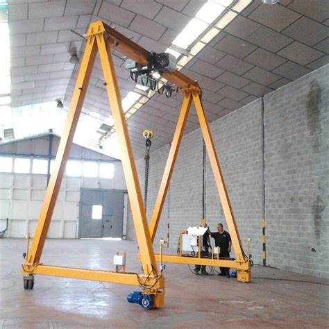 A Frame Lifting Portable Gantry Crane 3.5 Ton Fixed Height With Electric Hoist