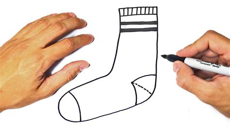 How to draw a Sock Step by Step Socks Drawing Lesson