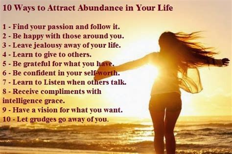 10 Ways to Attract Abundance in Your Life | Quotes and Sayings