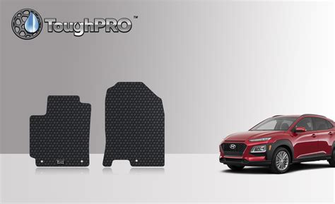 ToughPRO Floor Mat Accessories Two Front Mats Compatible with 2020 Hyundai Kona - All Weather ...