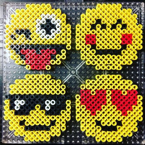 Perler Beads patterns emojis, 拼豆图纸 | Perler bead emoji, Melt beads ...