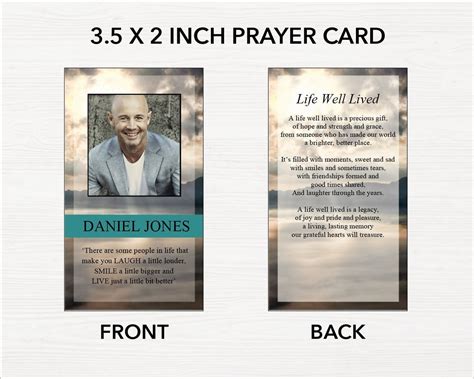 Funeral Prayer Card Template