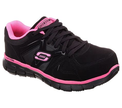 Skechers Women's Athletic Composite Toe Work Boots - Black/Pink - Chaar