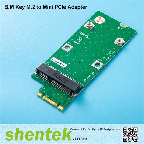 B M Key M.2 to Mini PCIe Card Adapter - Shentek card