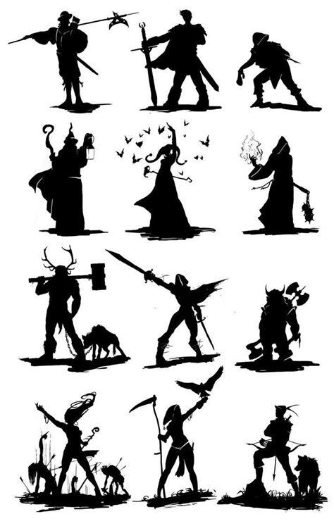 dnd wizard silhouette - Google Search | Silhouette design, Silhouette sketch, Character design