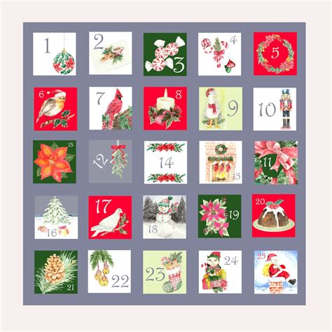 Complete Advent Calendar Clip Art Tags Bundle in JPG Format. - Etsy