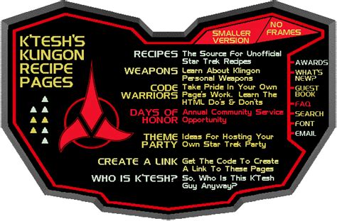 K'Tesh's Klingon Recipe Pages