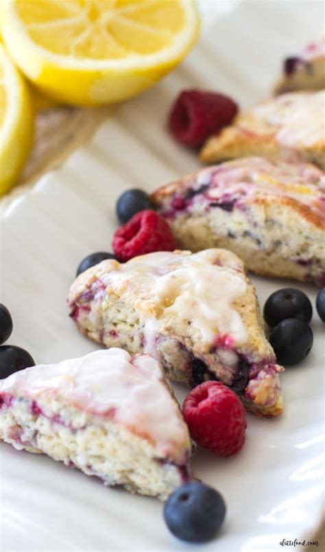 Mixed Berry Scones with a Lemon Glaze | FaveSouthernRecipes.com