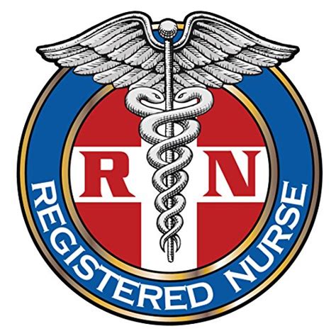 Registered Nurse Logo Decal – Blue & Red Circles with Caduceus Sticking ...