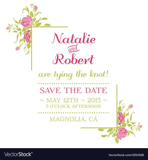 Wedding invitation card - flower theme Royalty Free Vector