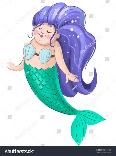 Funny Mermaid Character Cartoon Illustration Stock Illustration 1721185765 | Shutterstock