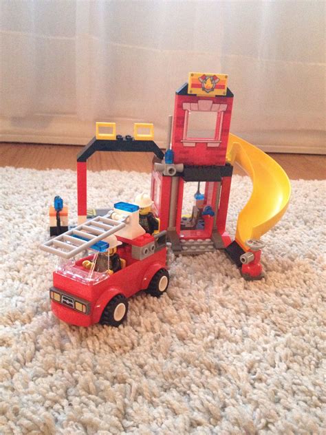 Lego fire station and fire truck. | Lego fire, Fire station, Lego birthday