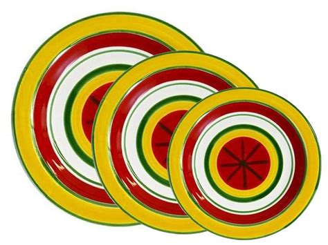 Lantana- set of 3 plates - Handmade, traditional ceramic plates from Sicily
