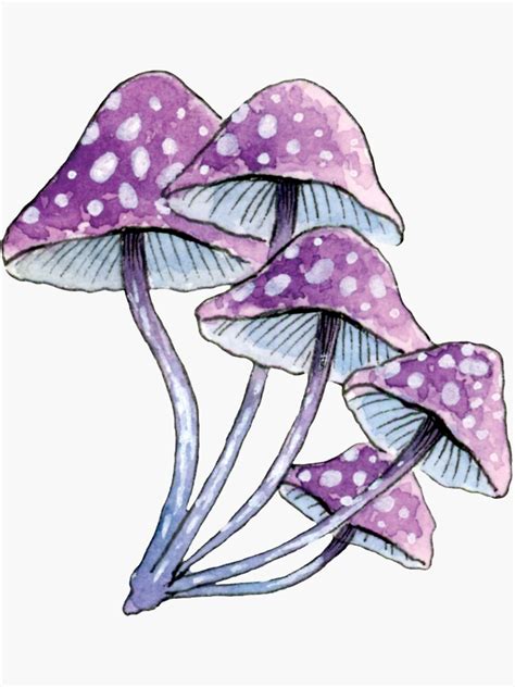 "Watercolor purple mushrooms magic autumn design" Sticker for Sale by ...