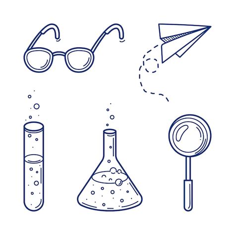 Premium Vector | Set of sketch Chemistry science objects Back to school ...