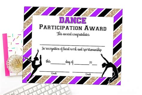 INSTANT DOWNLOAD Dance Team Certificate Dance Award | Etsy