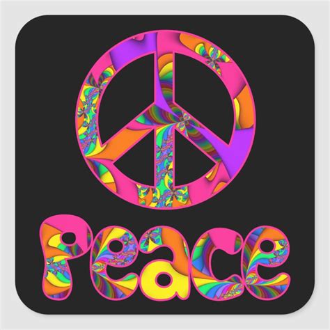 Fractal Peace Color Me Bright Stickers | Zazzle | Peace sign art hippie, Peace sign art, Peace art