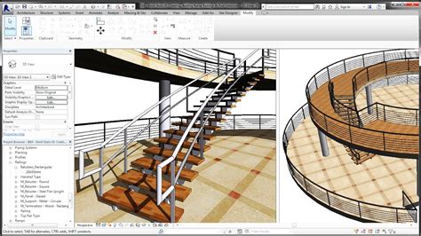 BIM - Revit Stairs Tutorial 01 Curve Staircase, Curve Railings and Modern Stairs - YouTube