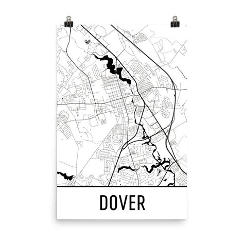 Dover Delaware Street Map Poster - Wall Print by Modern Map Art