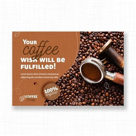 Free Vector | Wish of a coffee banner template | Coffee type, Shop banner design, Coffee shop logo