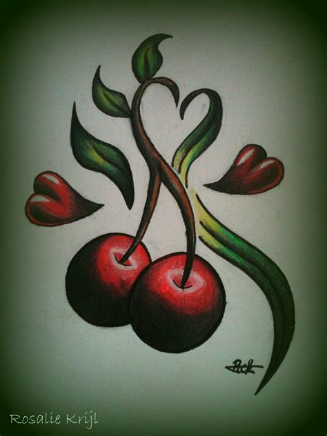 Cherry Heart Tattoo by rosaliekrijl on DeviantArt