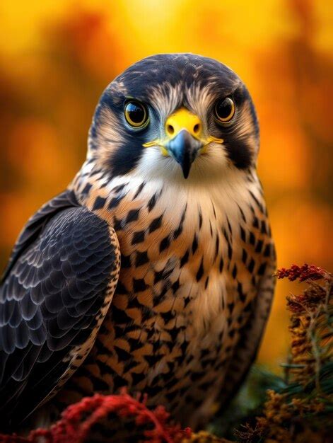 Premium Photo | Falcon in its Natural Habitat Wildlife Photography Generative AI