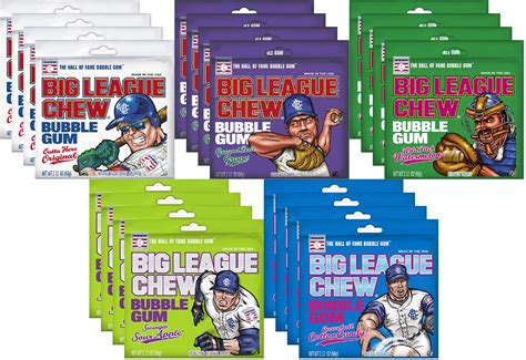 Buy Big League Chew Bubble Gum Variety Pack 5 Flavors (Pack of 20 ...