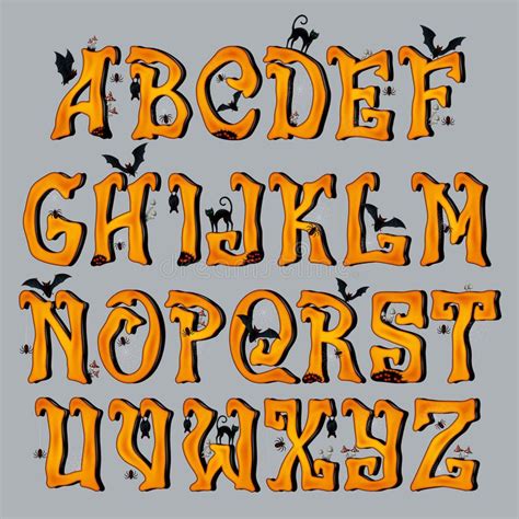 Spooky Halloween Font Capital Letters. For Halloween greeting Cards, EPS 10 cont , #AFFILIATE, # ...