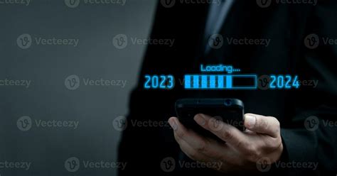 Countdown to 2024 Virtual Download Bar with Loading Progress Technology ...