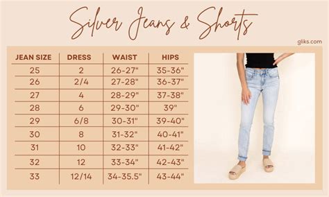 Silver Jeans Size Chart & Fitting Guide for women, men and kids