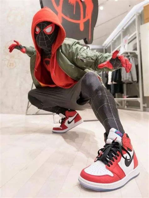 Anime Spider Man Into The Spider Verse Miles Morales Leather Sports ...