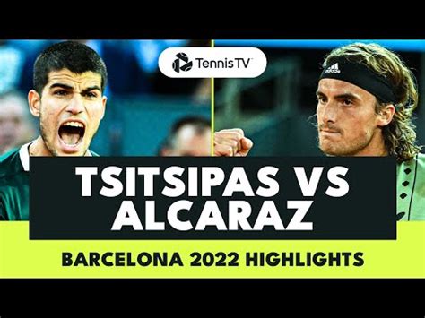 Electric Carlos Alcaraz vs Stefanos Tsitsipas Match | Barcelona 2022 Extended Highlights ...