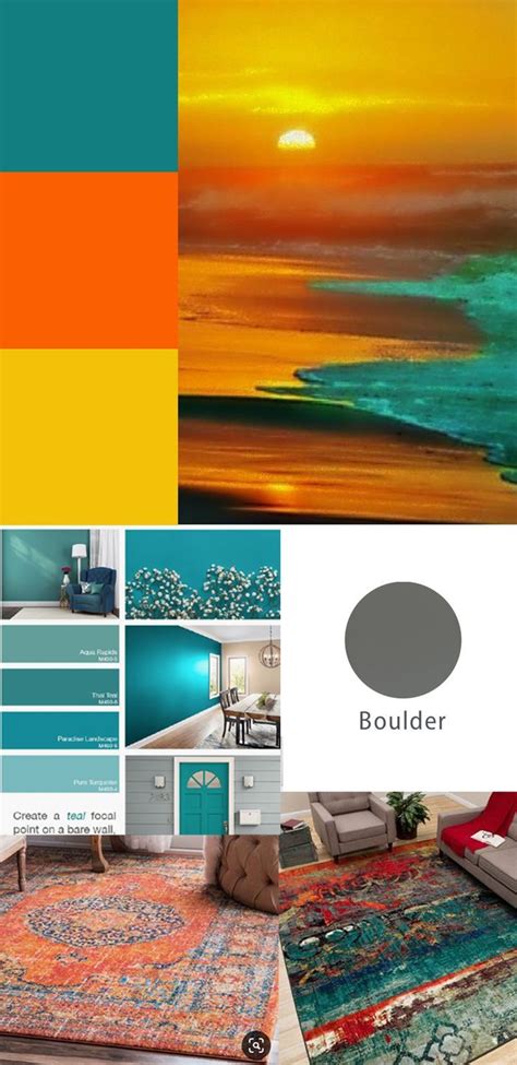 Orange Yellow Turquoise Color Inspiration | Yellow turquoise, Color ...