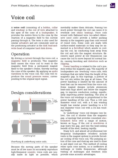 Voice Coil | PDF | Electromagnetism | Electrical Engineering