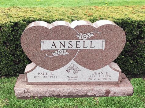 Classic Companion Double Heart Upright Monument | Tombstone designs, Granite headstones, Grave ...