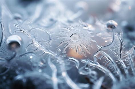 Premium AI Image | Macro shot of ice crystals forming intricate patterns