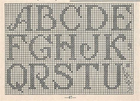 Crochet Initials in Filet Crochet PATTERN 5009 Taken From a 1950s Workbasket Initials for ...