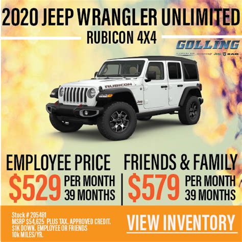 Jeep Wrangler Lease Offers | Golling Chrysler Dodge Jeep Ram Of Bloomfield