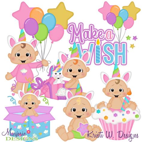 Baby Birthday-girl Clip Art-instant Download-digital Clipart-birthday ...