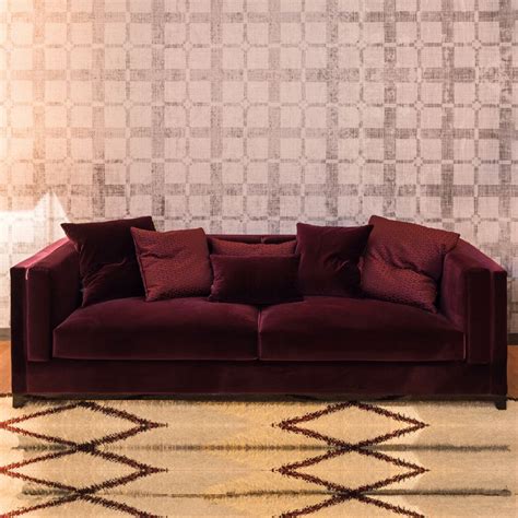 Luxury Italian Designer Burgundy Velvet Sofa - Juliettes Interiors | Sofa en velours, Meubles en ...