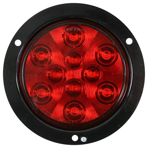 Optronics LED Trailer Tail Light - Stop, Turn, Tail - Submersible - 10 Diodes - Round - Red Lens ...