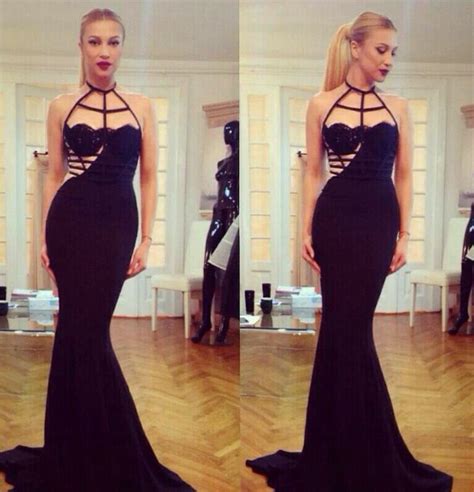 Lora . Romanian singer | Evening dress fashion, Black lace prom dress, Backless prom dresses