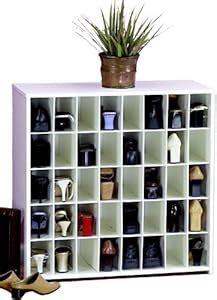 Amazon.com: Shoe Cubby - Men's 25 Pair with Doors (White) (32-3/4"H x ...