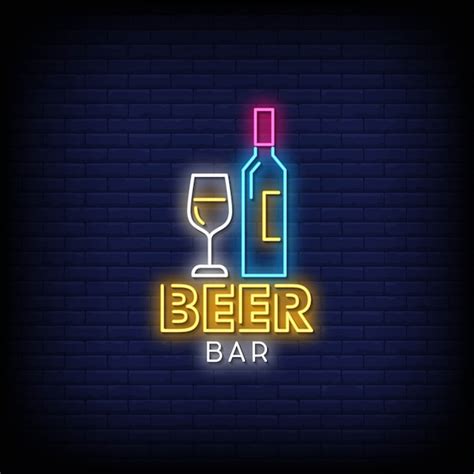 Premium Vector | Beer bar neon signs