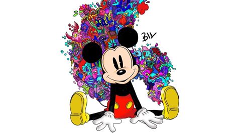 Menggambar Mickey Mouse dan doodle art ( Draw Mickey mouse with doodle art ) - YouTube