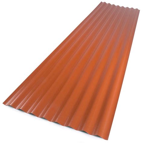 Suntop 26 in. x 12 ft. Sedona Brick Foamed Polycarbonate Corrugated ...