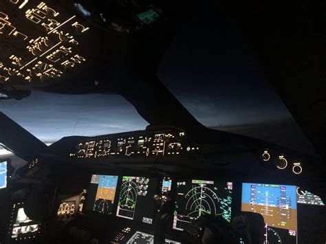 Boeing 787 Cockpit At Night